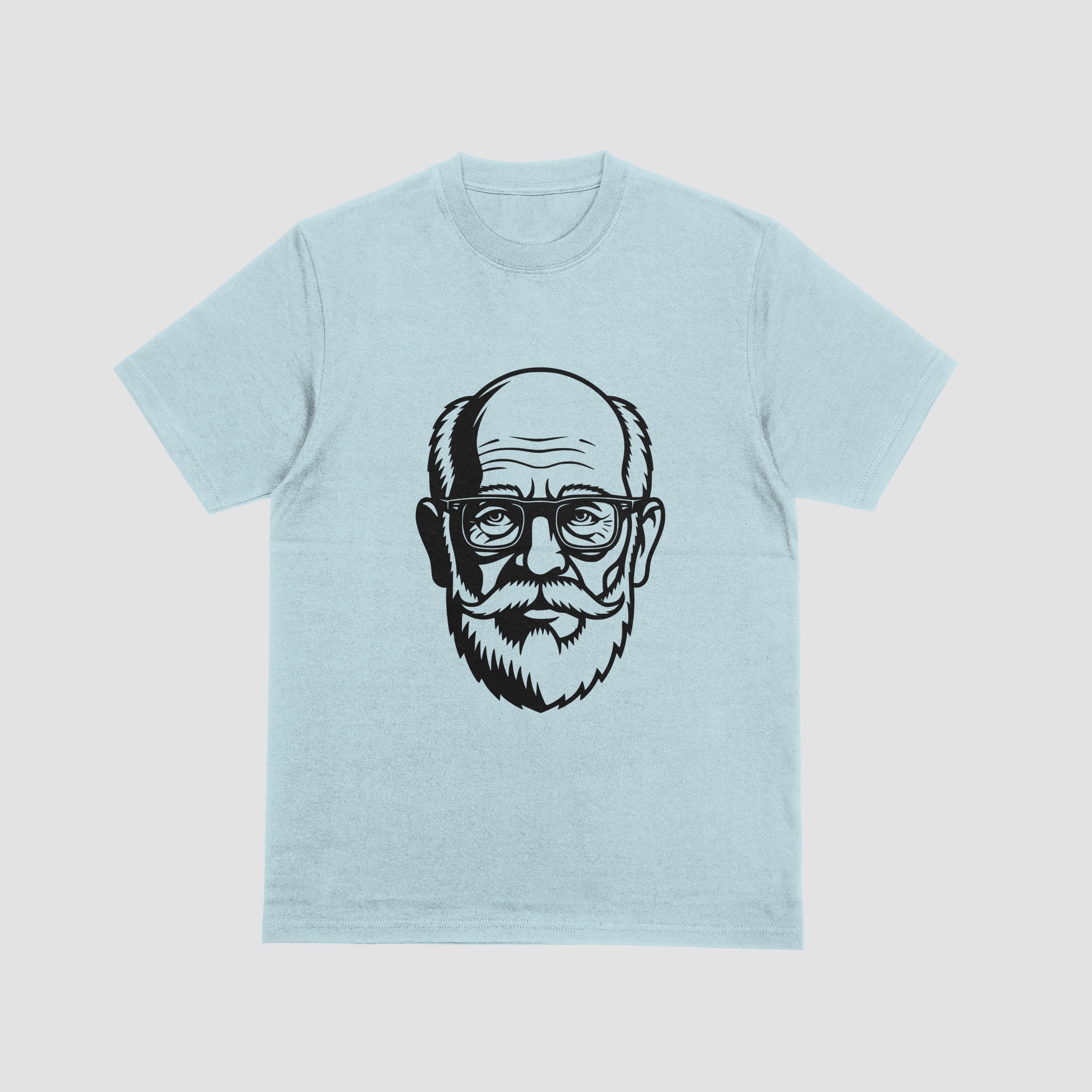 senior man svg with mustache and lines