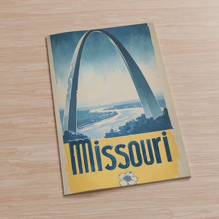 Vintage postcard-style Missouri wall art
