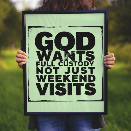 "Bold Christian Message in Distressed Fonts Graphic"