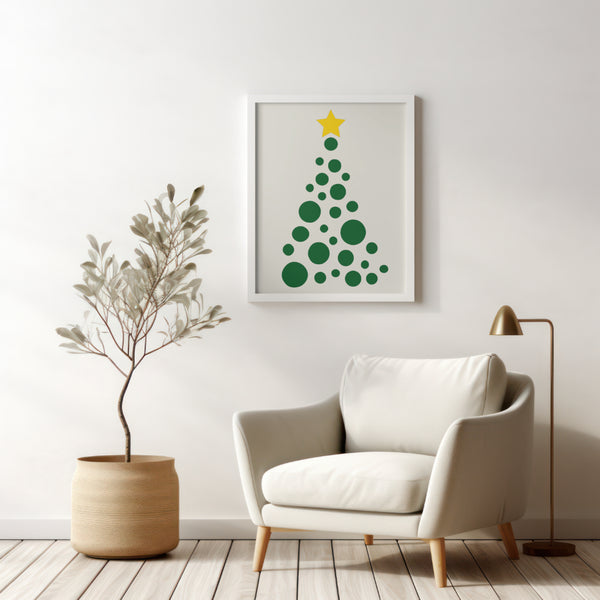 "Variety of Green Christmas Tree Silhouettes with Gold Stars"