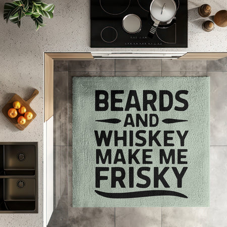 "Humorous Beards and Whiskey Phrase Design"