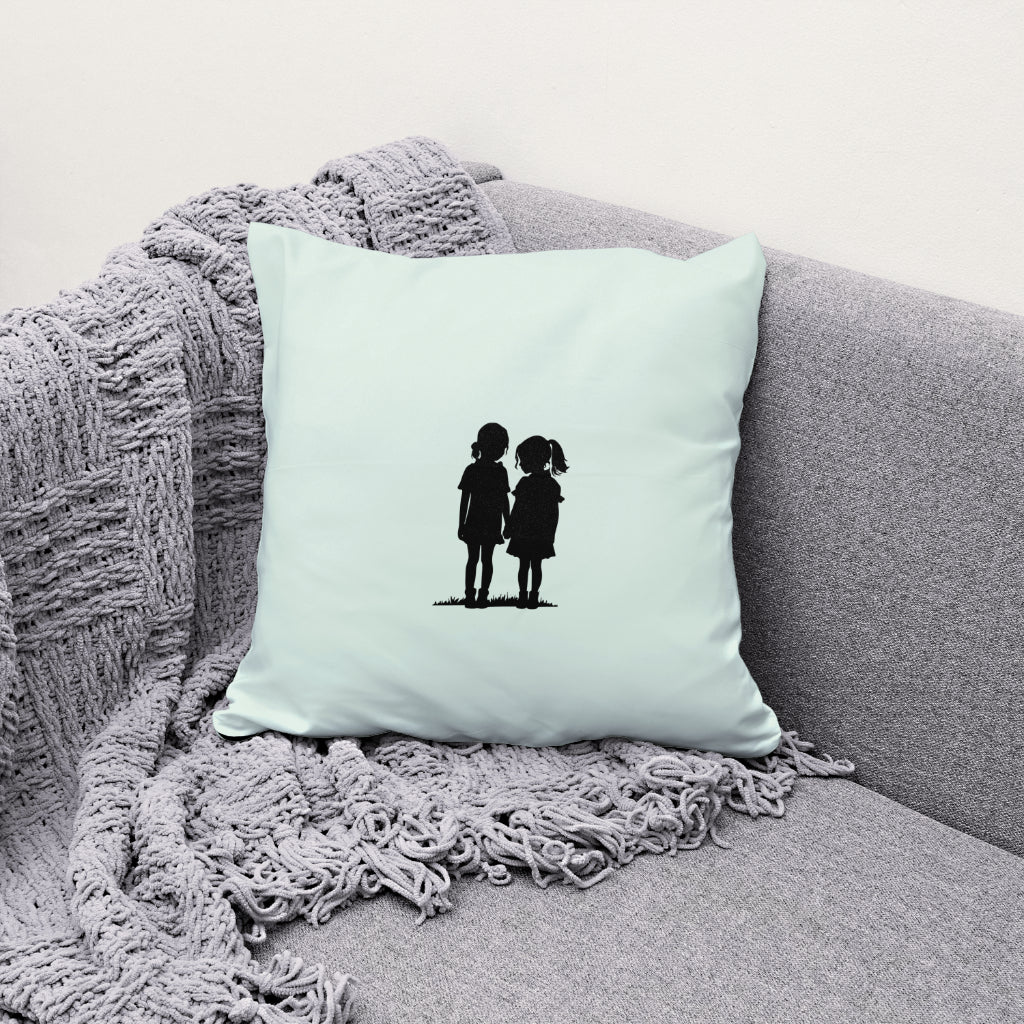 Best friend silhouette SVG with two girls holding hands
