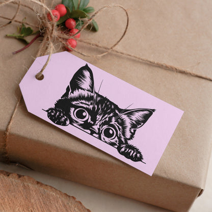 peeking cat svg black and white