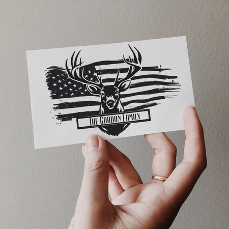 Distressed American Flag Deer Hunting Design PDF
