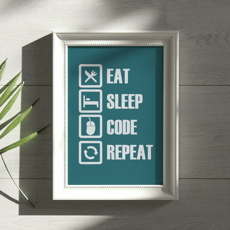 "Coding Motivation Graphic for Apparel and Decor"