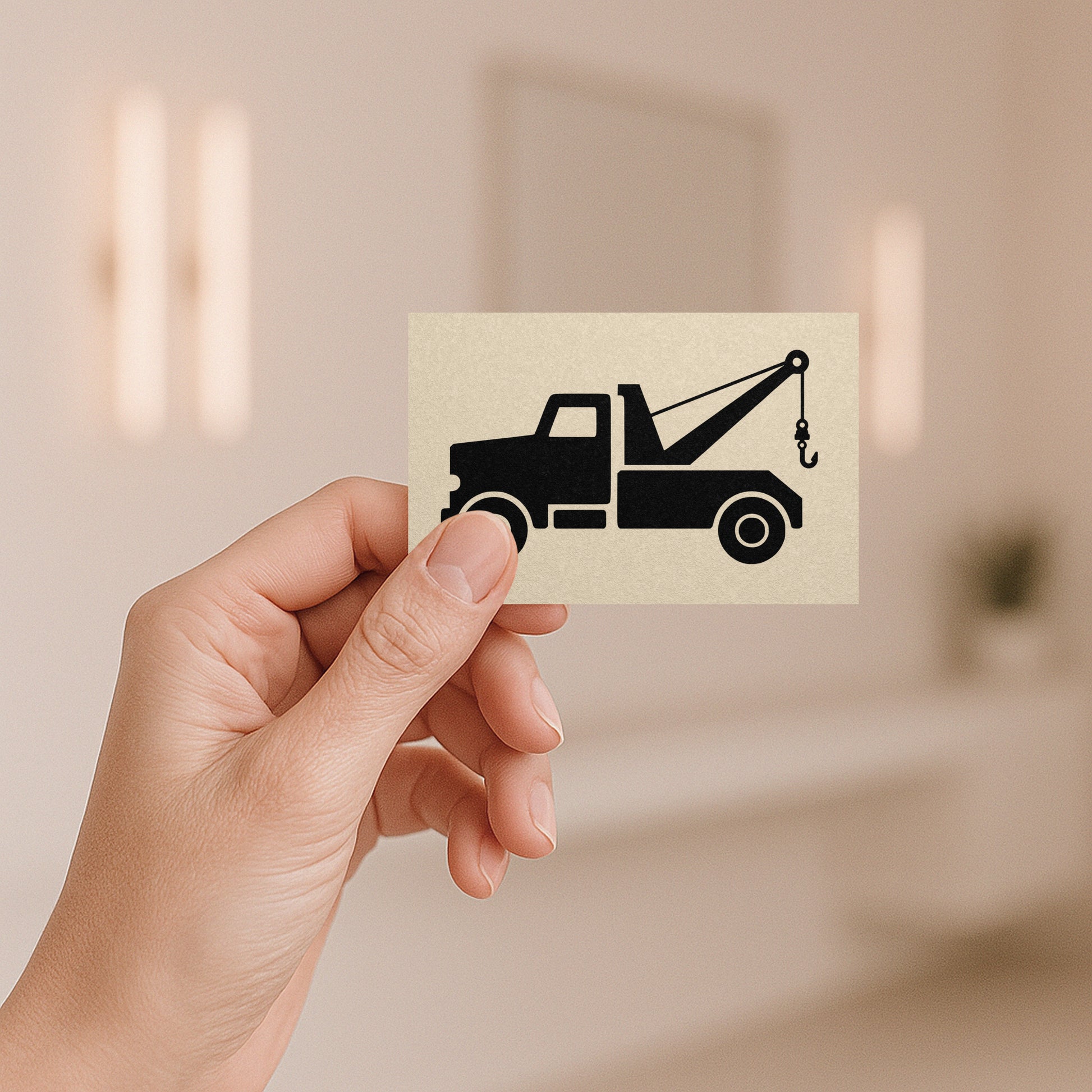 tow truck svg silhouette for business cards
