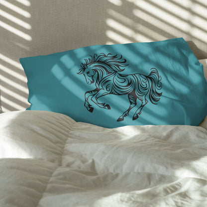 "Artistic horse illustration with flowing lines and swirling motifs in SVG, PNG, JPEG."