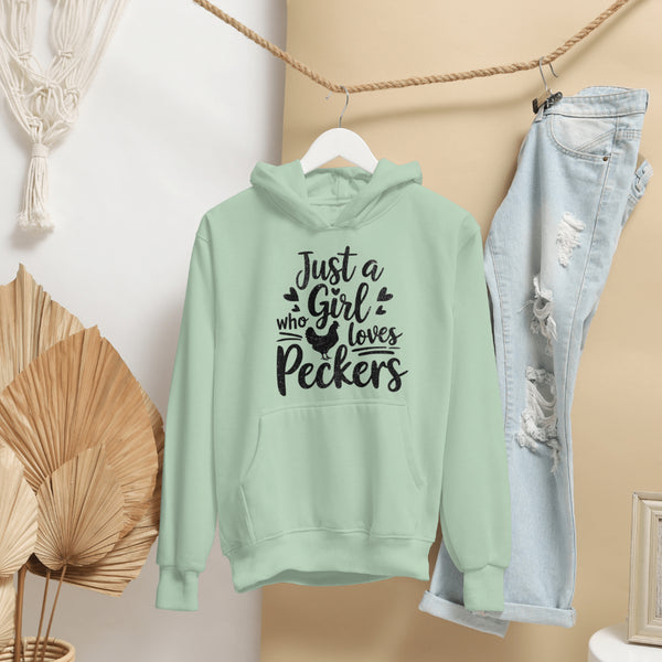 Humorous Chicken Shirt Design JPEG - just a girl who lovers peckers
