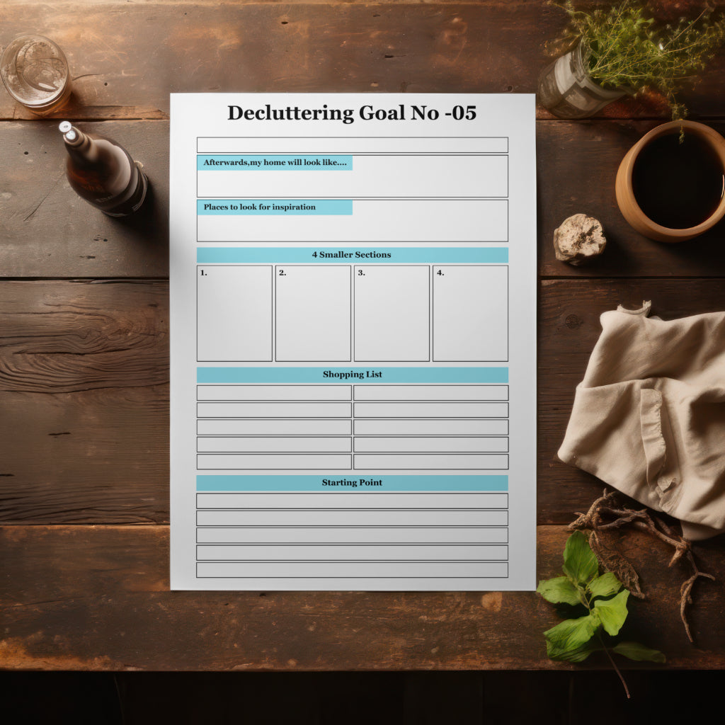 Decluttering planner printable for home organization
