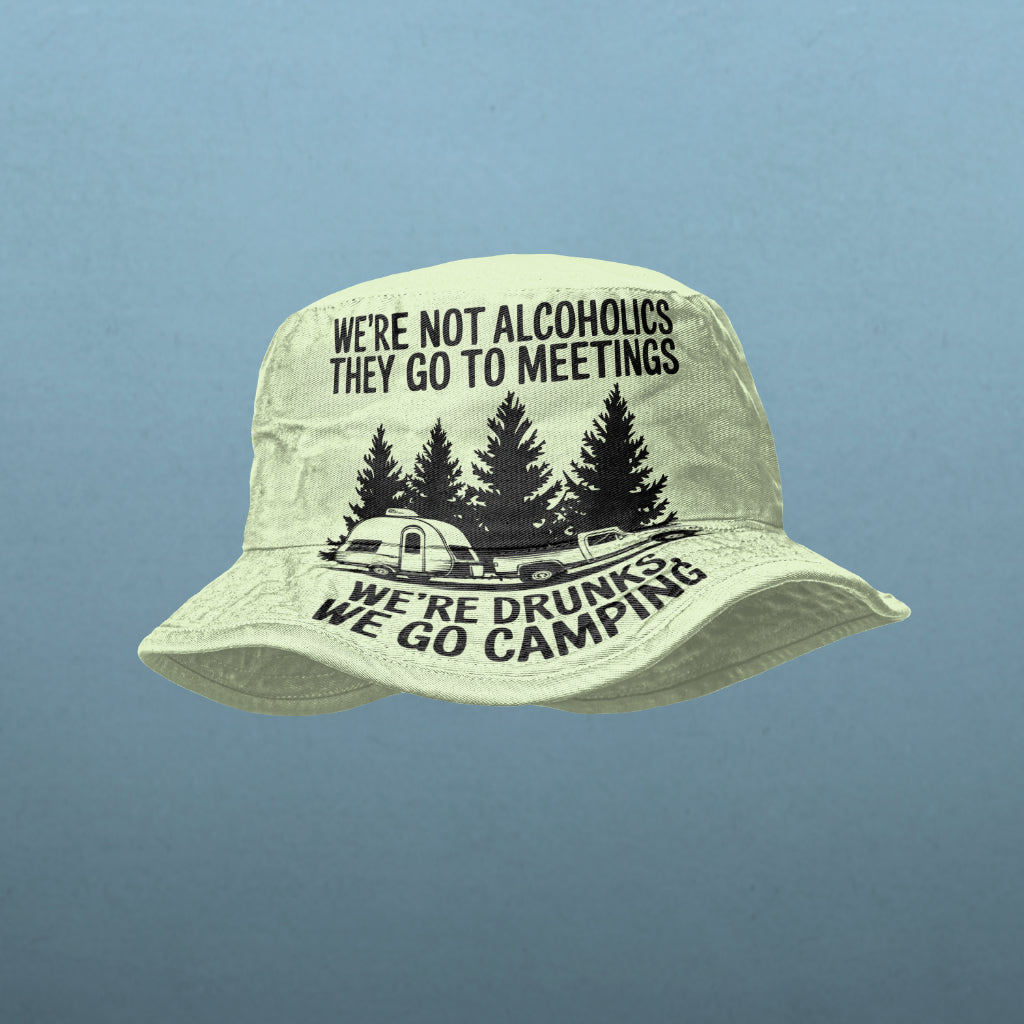 Camping silhouette SVG with forest, camper, and truck illustration
