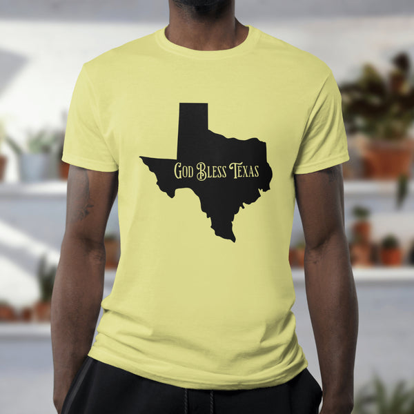 Minimalist Texas state design with "God Bless Texas" text PNG
 svg