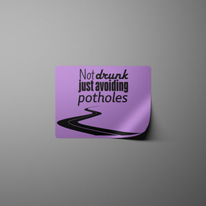 Humorous Pothole Avoidance Graphic PNG
