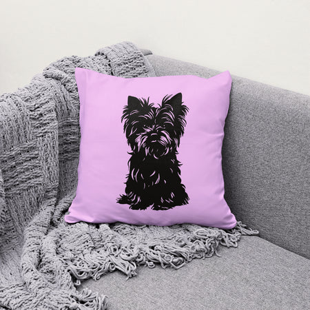 Black and White Yorkie Graphic PNG