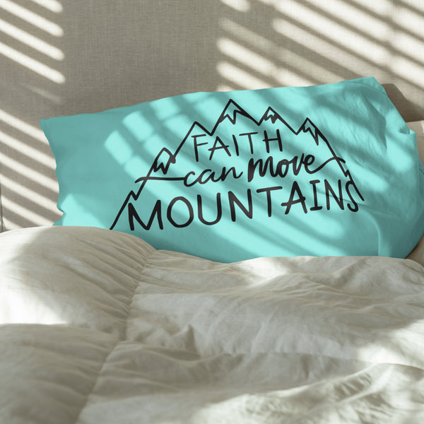 "Faith Can Move Mountains Stylized Mountain Range Graphic SVG, PNG, JPEG, PDF"