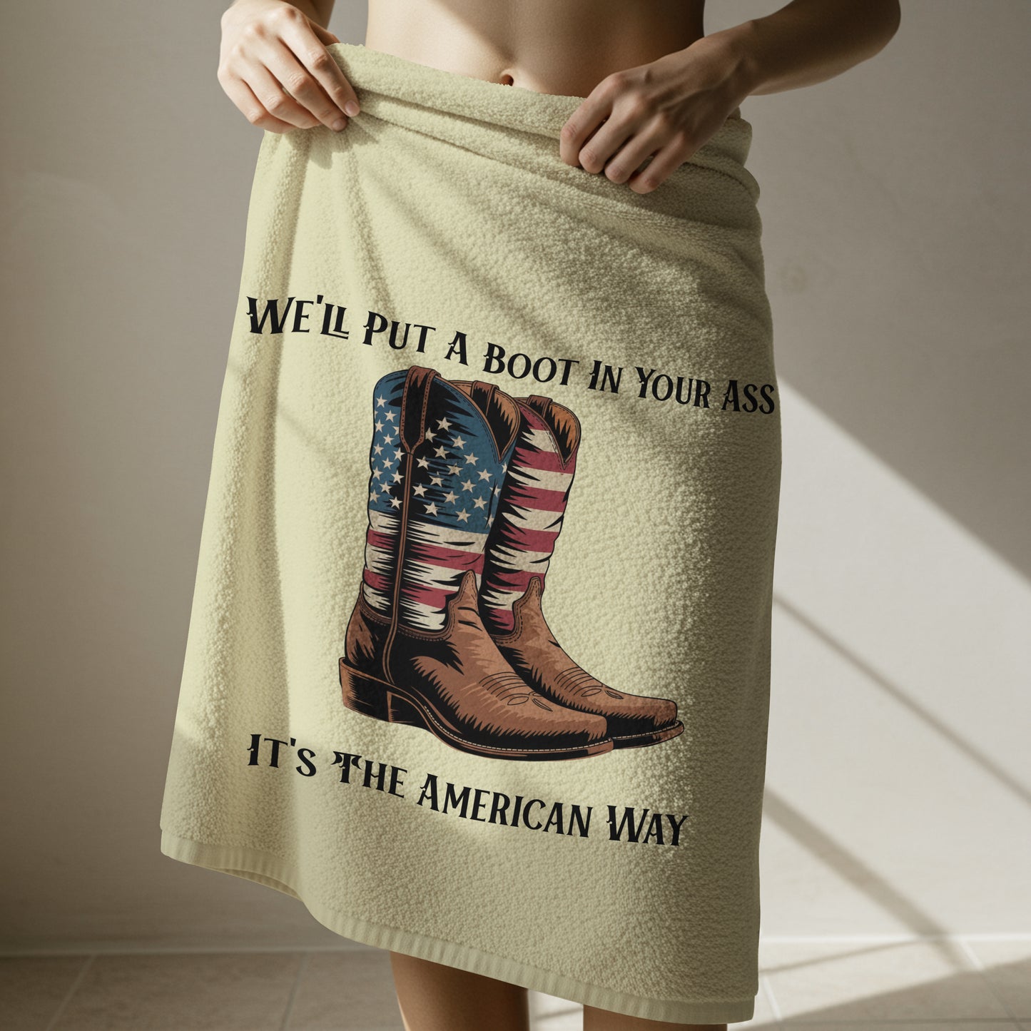 Patriotic cowboy boots with quote PNG