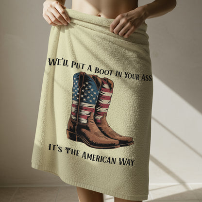 Patriotic cowboy boots with quote PNG