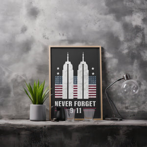 Twin Towers 9/11 Memorial Design PNG
