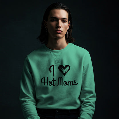 Transparent background funny “I Love Hot Moms” PNG