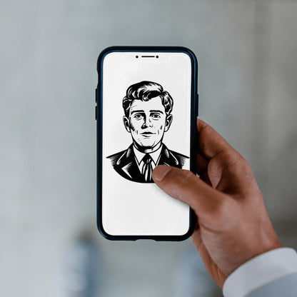 "Classic 50s husband man silhouette graphic in SVG, PNG, and JPEG formats."