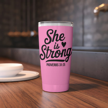 She is Strong SVG with Proverbs 31:25 and heart symbol

