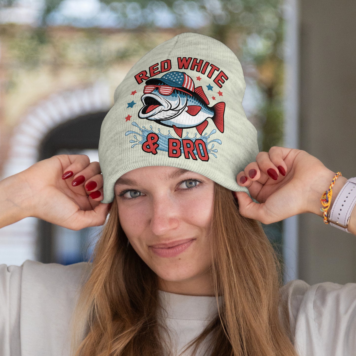 funny American flag fish design