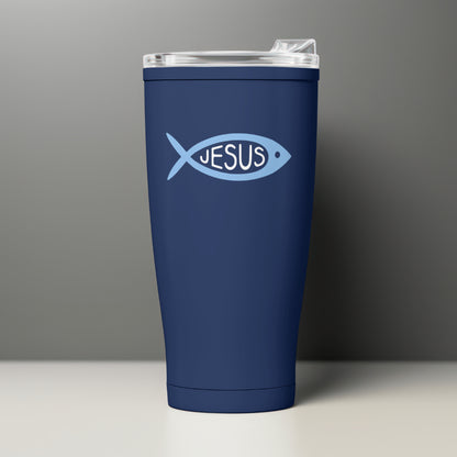 Transparent Jesus fish PNG with “Jesus” in cursive font