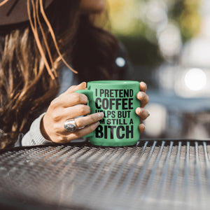 Funny coffee graphic with sarcastic text
