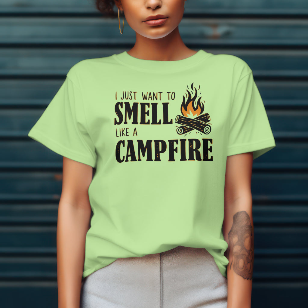 Smell Like Campfire SVG with orange and black rustic design
