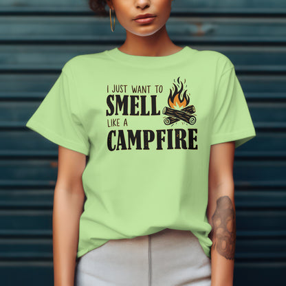 Smell Like Campfire SVG with orange and black rustic design
