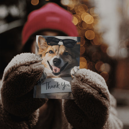 "Adorable Dog Holding Thank You Sign Photo"