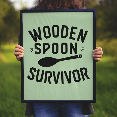 "Black and White Silhouette Wooden Spoon Illustration"