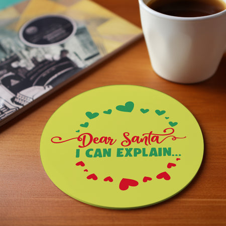 "Dear Santa" Christmas shirt or coaster design DXF
