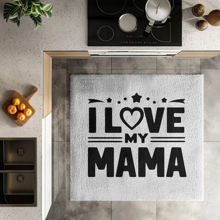 "Heartfelt 'I LOVE My Mama' Monochromatic Graphic"