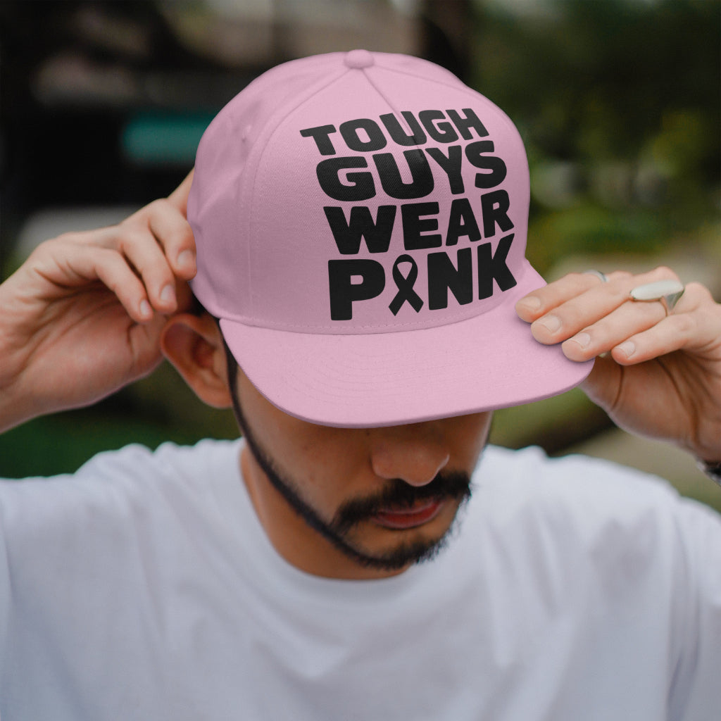 Breast cancer awareness SVG with bold text and pink ribbon
