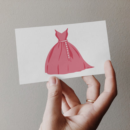 Beautiful Pink Dress Illustration PNG