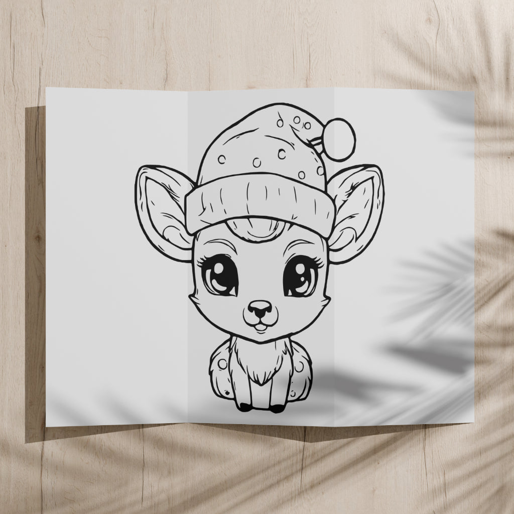 Christmas Baby Reindeer with Hat Graphic PNG
