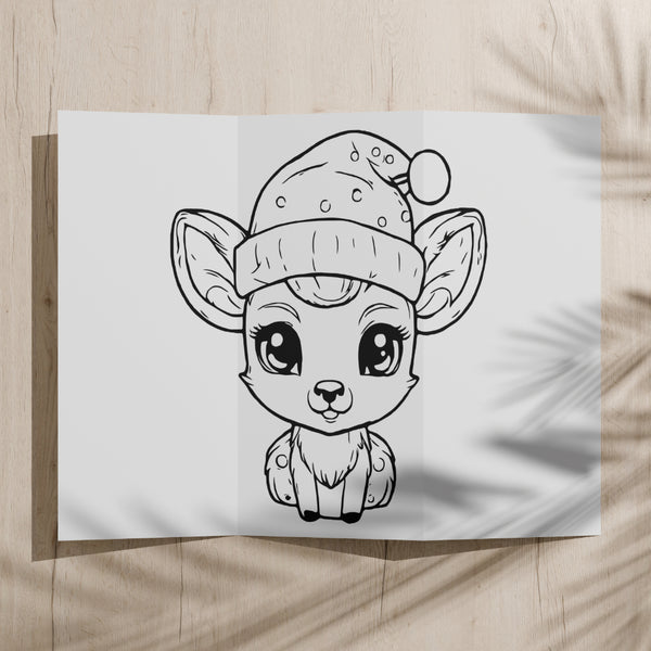 Christmas Baby Reindeer with Hat Graphic PNG
