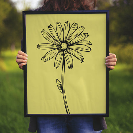 "Elegant Daisy Flower Sketch PNG"