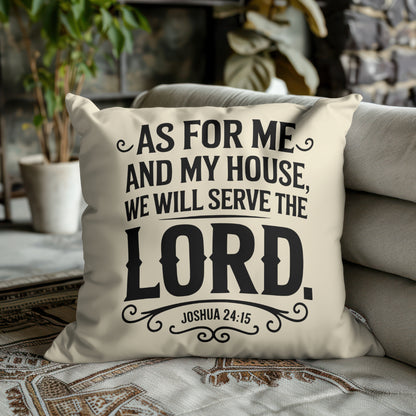 Joshua 24:15 scripture silhouette with decorative swirls