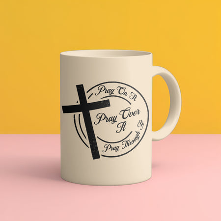 "Inspirational Cross and Prayer Circle Design"