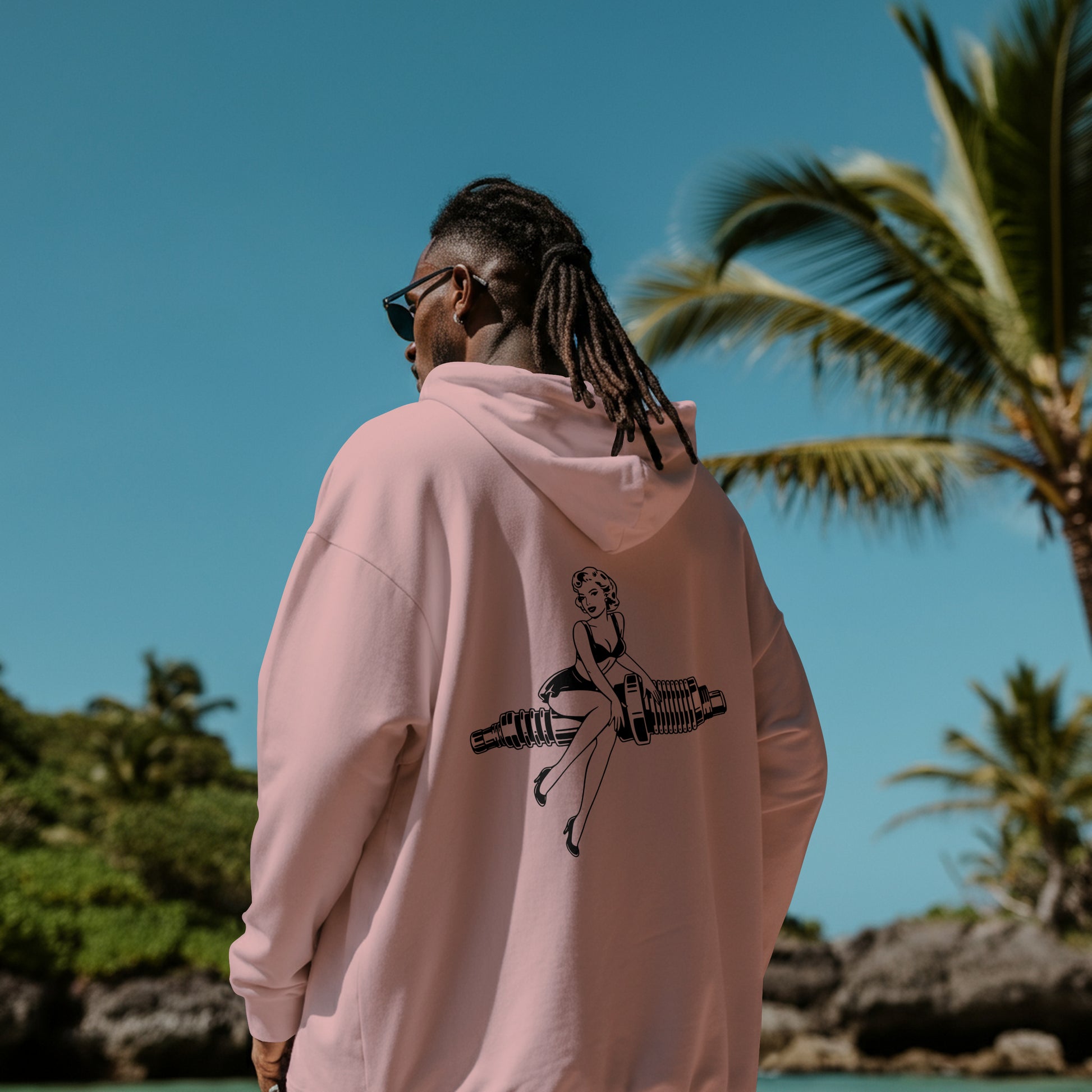 Retro woman on spark plug SVG with classic hairstyle