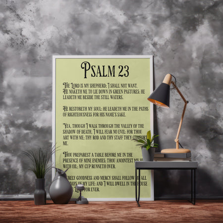 DIY spiritual decor featuring Psalm 23
