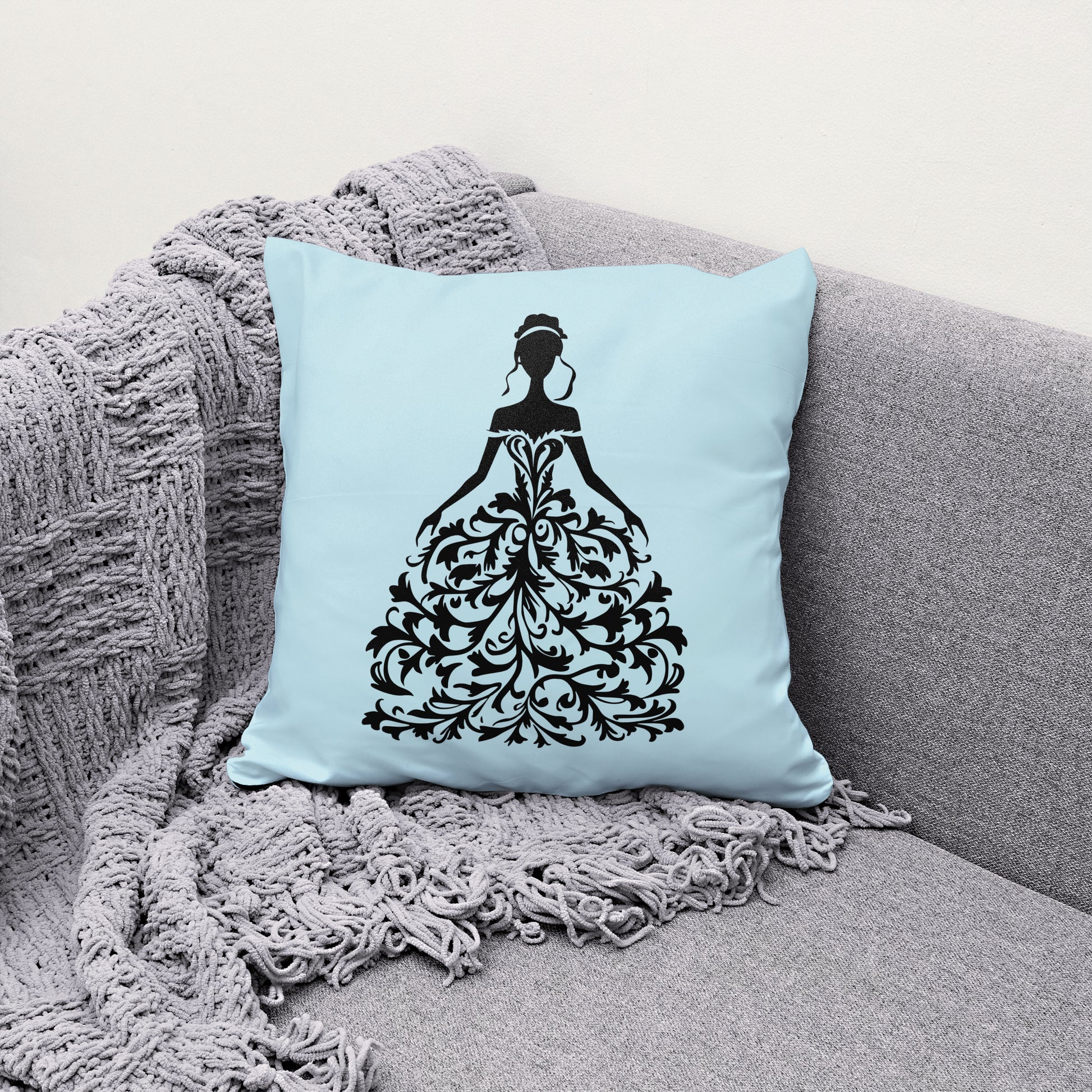 elegant bridal silhouette illustration black and white