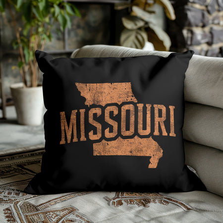 Rustic Missouri state outline with dithered graphic PNG
