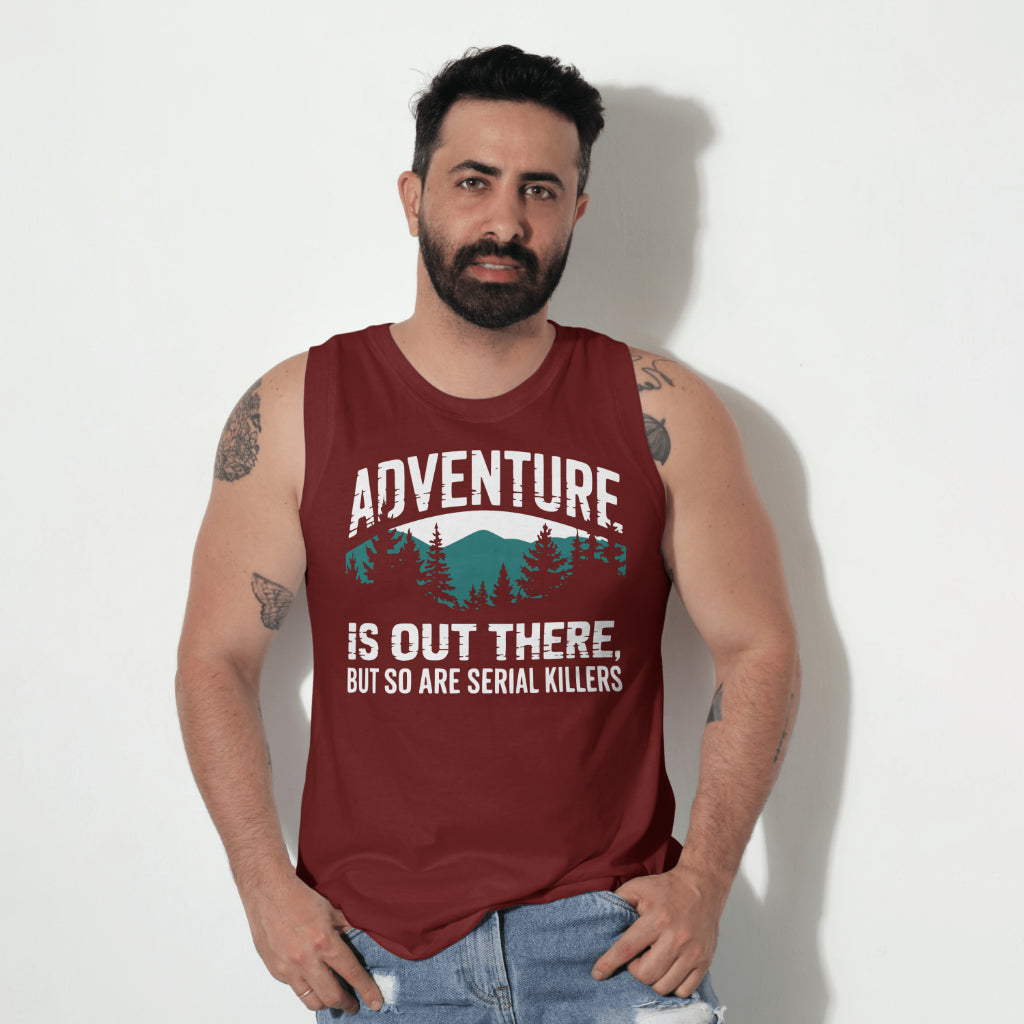 Adventure SVG with mountain and forest silhouette design
