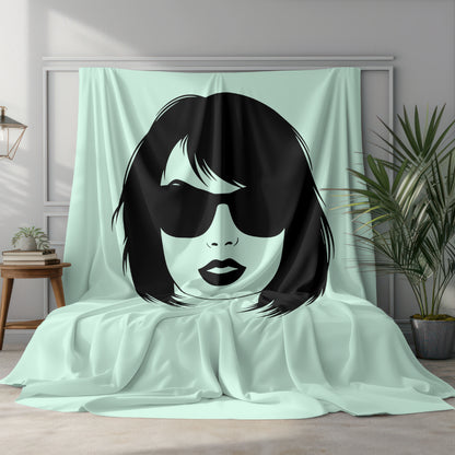 Minimalist Taylor Swift SVG with sunglasses and short hair
