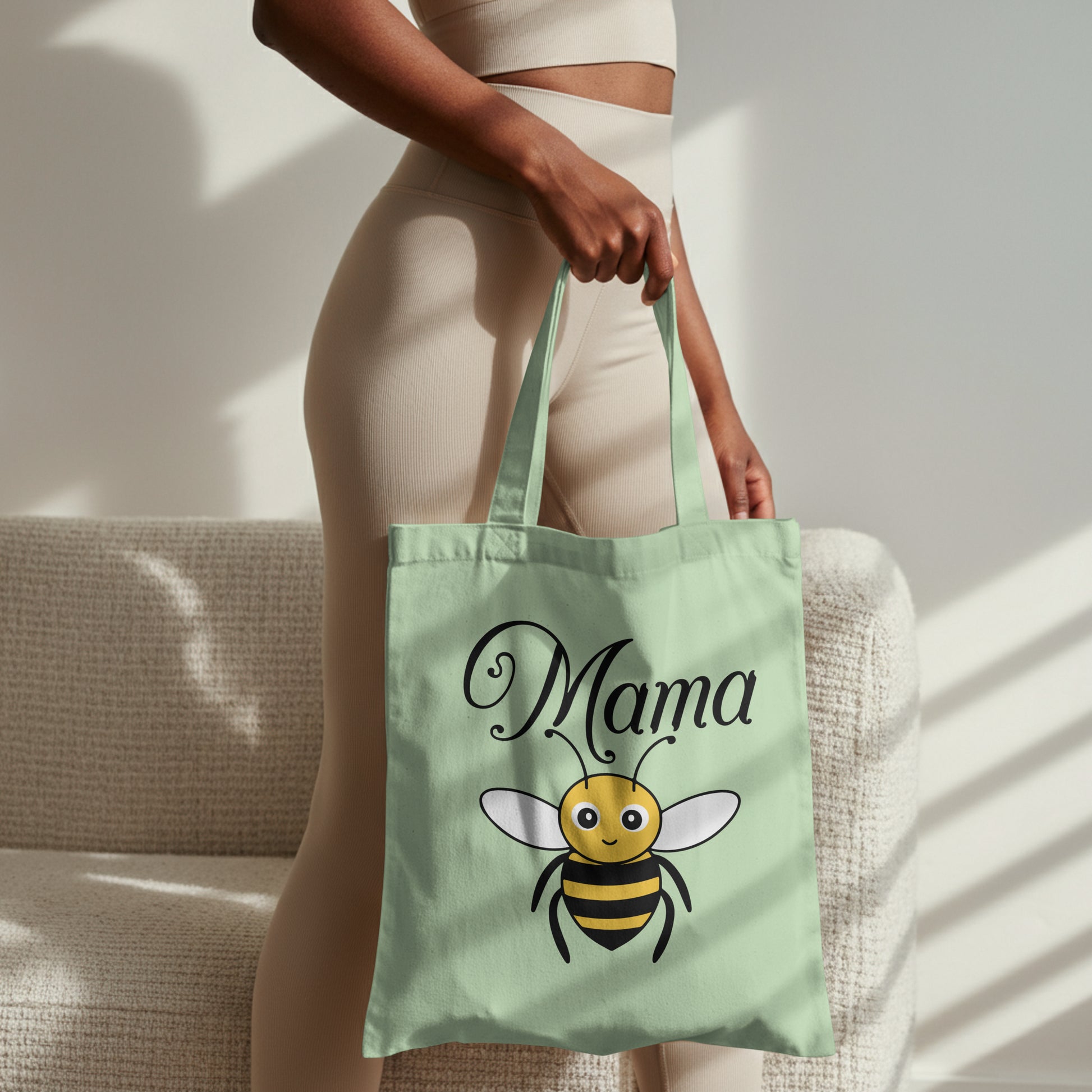 smiling bee with mama text svg png