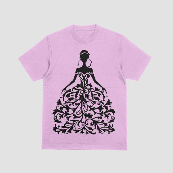 detailed wedding gown silhouette design