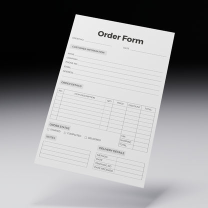 Printable Order Form Template PDF for small business use
