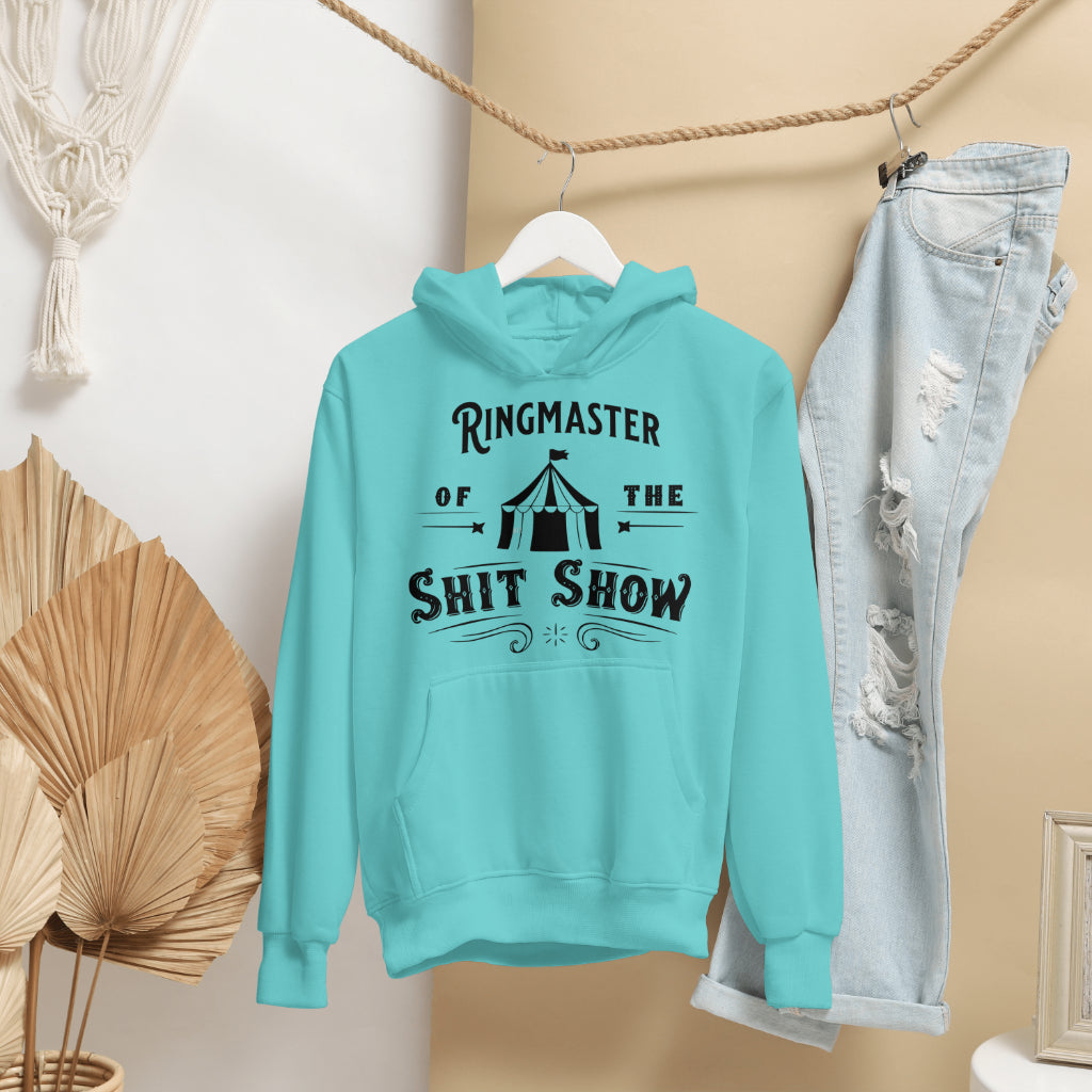 "Monochromatic circus art featuring tent and humorous text, available in PNG, SVG, and JPEG."